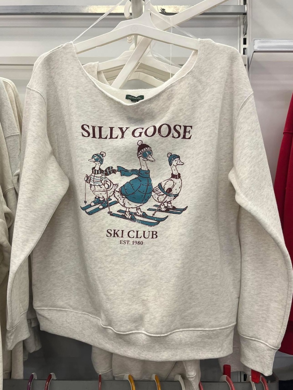 Ski Club Women's Cream Graphic Sweater XL NWT